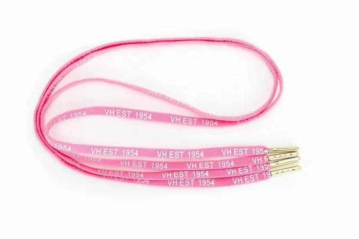 Women Vintage Havana Shoe Laces PINK WHITE GOLD TIP LACES