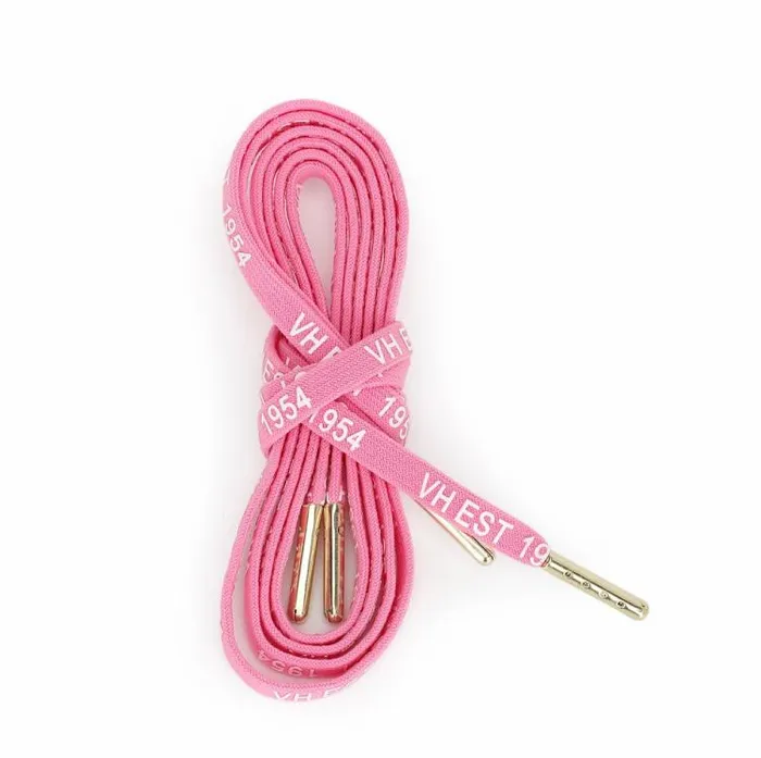 Women Vintage Havana Shoe Laces PINK WHITE GOLD TIP LACES