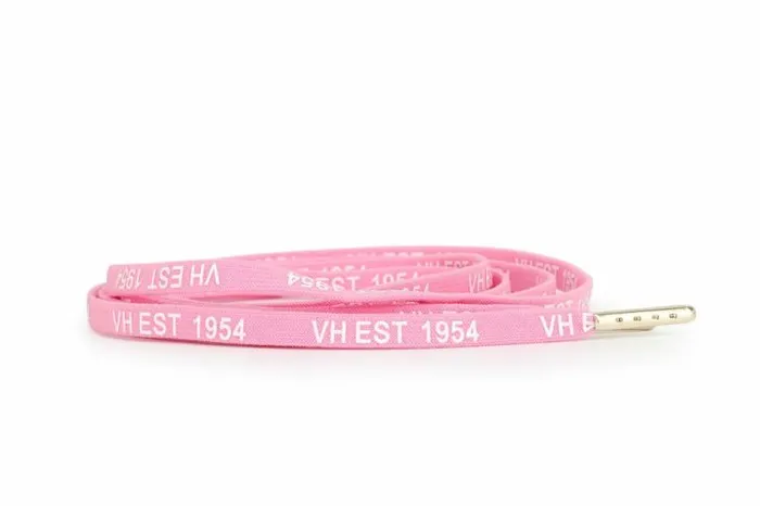 Women Vintage Havana Shoe Laces PINK WHITE GOLD TIP LACES