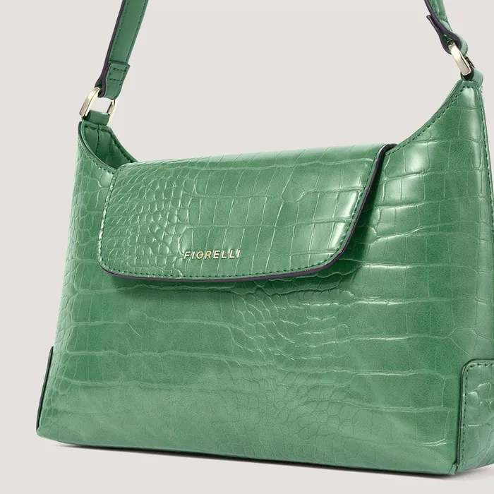 Women Wilder Shoulder Bag Green Croc Fiorelli Shoulder Bags