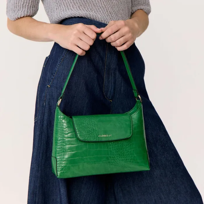 Women Wilder Shoulder Bag Green Croc Fiorelli Shoulder Bags
