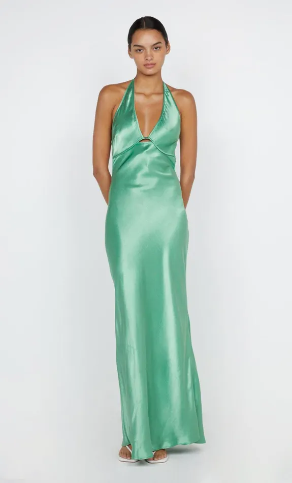 Women ZARIAH HALTER DRESS 8211 GREEN APPLE Bec Bridge Wedding Guest