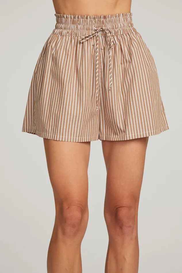 Womens Chaser Brand Bottoms Rapalloo Whiskey Stripe Short