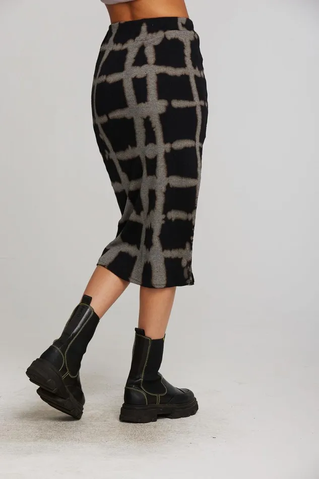Womens Chaser Brand Bottoms Recycled Vintage Rib Midi Skirt With Shirring And Side Slit