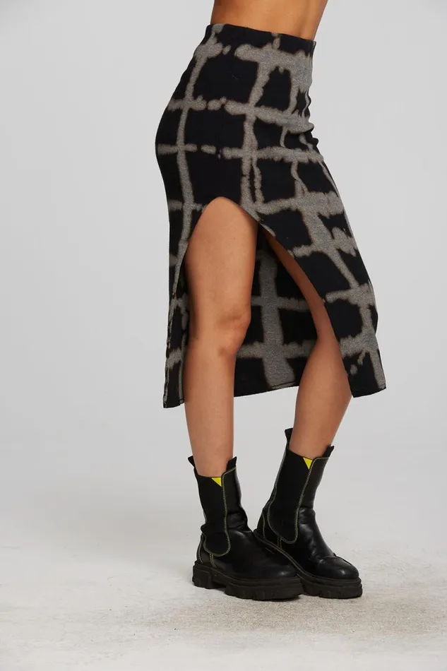 Womens Chaser Brand Bottoms Recycled Vintage Rib Midi Skirt With Shirring And Side Slit