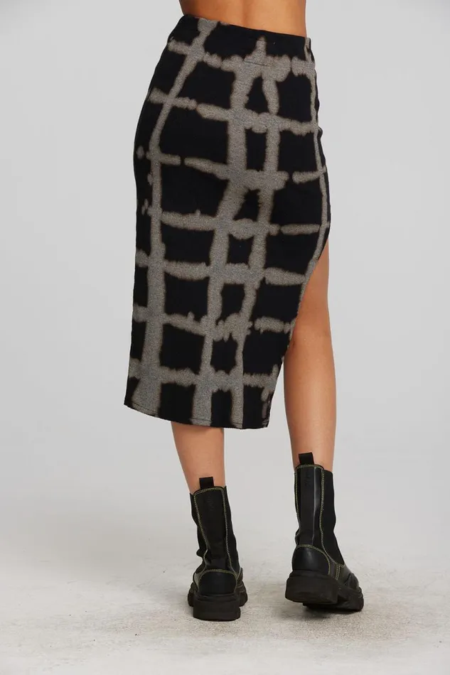 Womens Chaser Brand Bottoms Recycled Vintage Rib Midi Skirt With Shirring And Side Slit