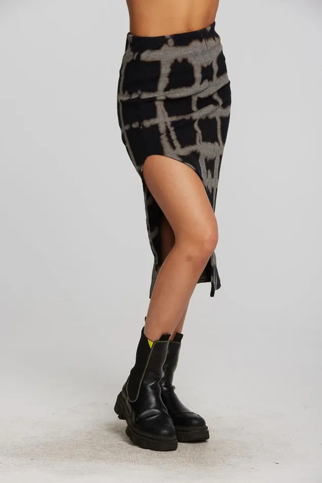 Womens Chaser Brand Bottoms Recycled Vintage Rib Midi Skirt With Shirring And Side Slit