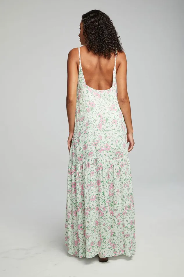 Womens Chaser Brand Dresses Seren Maxi Dress 8211 Grass Daisy Floral