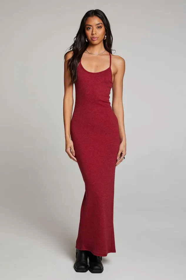 Womens Chaser Brand Loungewear Emma Blood Red Maxi Dress