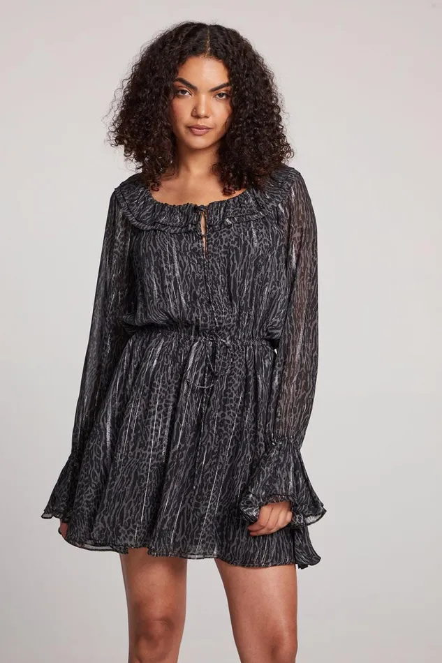Womens Chaser Brand Loungewear Starlette Licorice Class Leopard Mini Dress