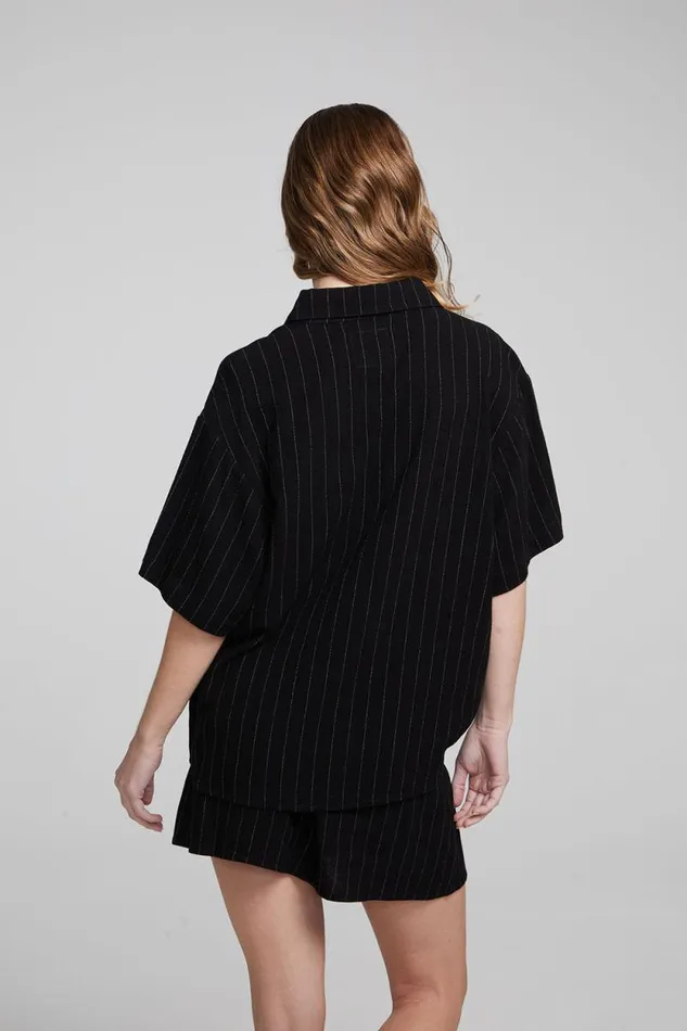 Womens Chaser Brand Tops Bocelli Beverly Pinstripe Button Down