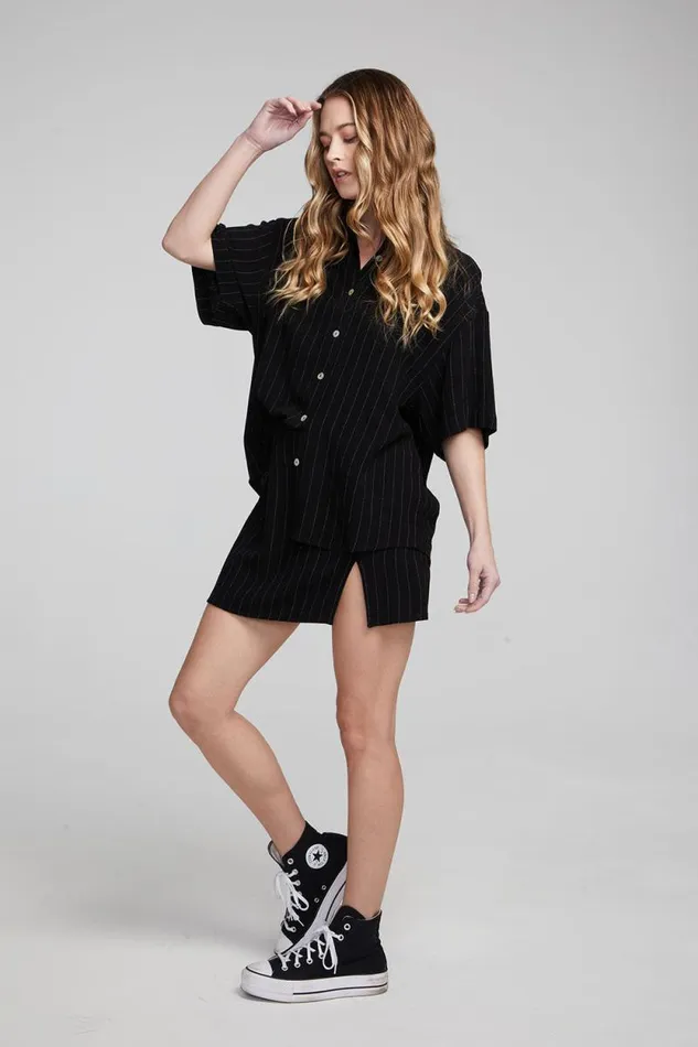 Womens Chaser Brand Tops Bocelli Beverly Pinstripe Button Down