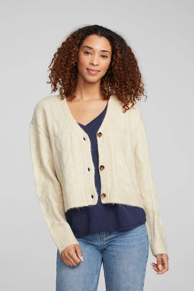 Womens Chaser Brand Tops Bridge Macaroon Cardigan