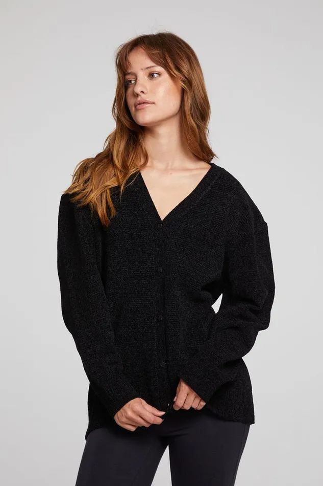 Womens Chaser Brand Tops Fairfax Licorice Cardigan