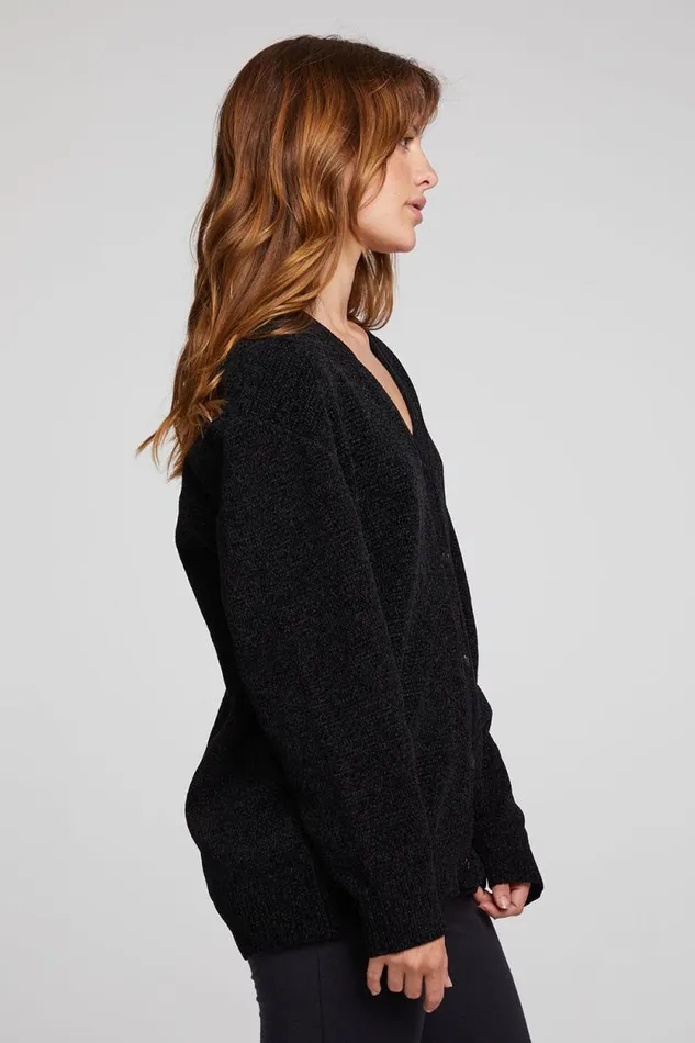 Womens Chaser Brand Tops Fairfax Licorice Cardigan