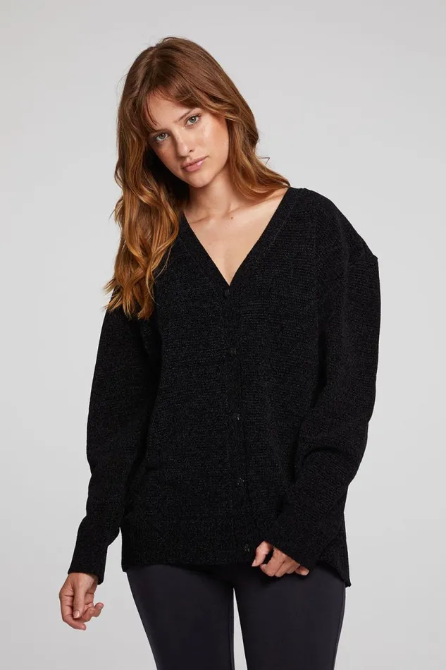 Womens Chaser Brand Tops Fairfax Licorice Cardigan