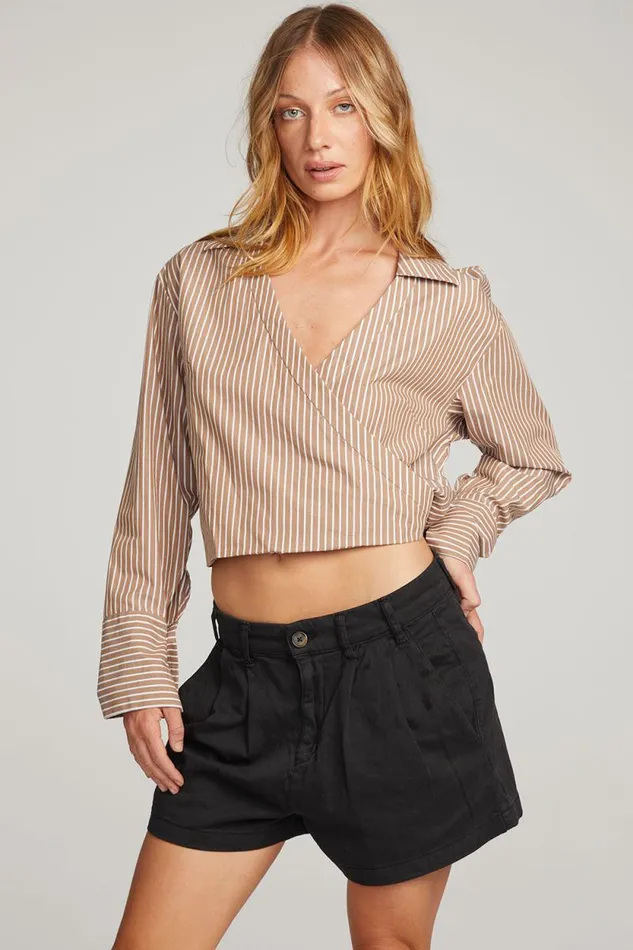 Womens Chaser Brand Tops Haley Whiskey Stripe Blouse