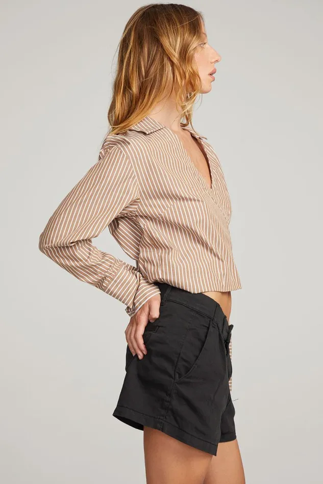 Womens Chaser Brand Tops Haley Whiskey Stripe Blouse