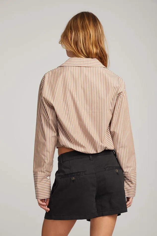 Womens Chaser Brand Tops Haley Whiskey Stripe Blouse