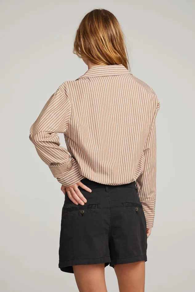 Womens Chaser Brand Tops Haley Whiskey Stripe Blouse
