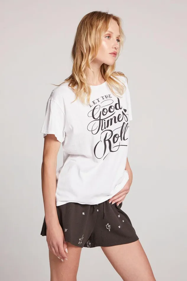 Womens Chaser Brand Tops Let The Good Times Roll Tee