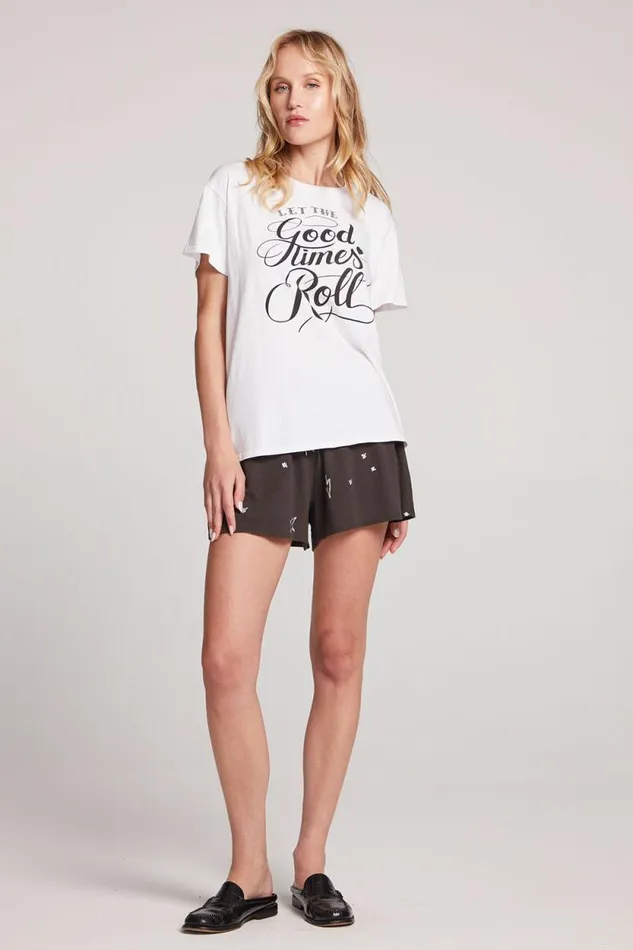 Womens Chaser Brand Tops Let The Good Times Roll Tee