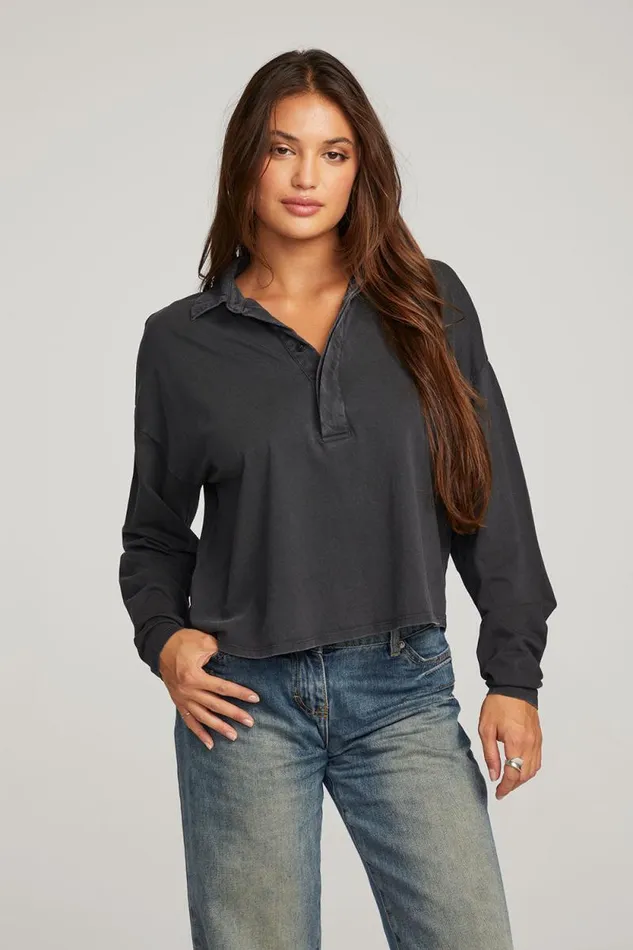 Womens Chaser Brand Tops Miles Licorice Long Sleeve
