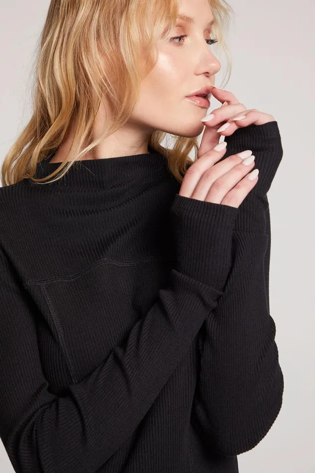 Womens Chaser Brand Tops Nahalll Licorice Long Sleeve