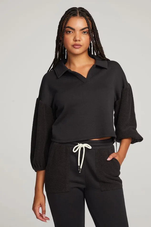 Womens Chaser Brand Tops Saratoga Licorice Pullover