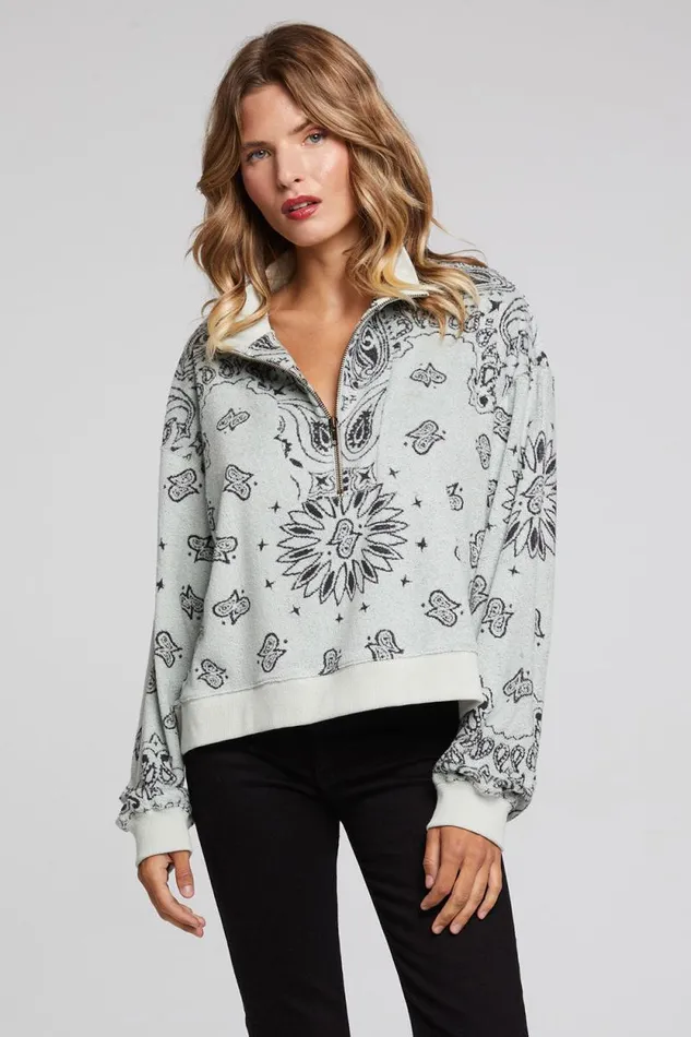 Womens Chaser Brand Tops Stella Matcha Half Zip Pullover
