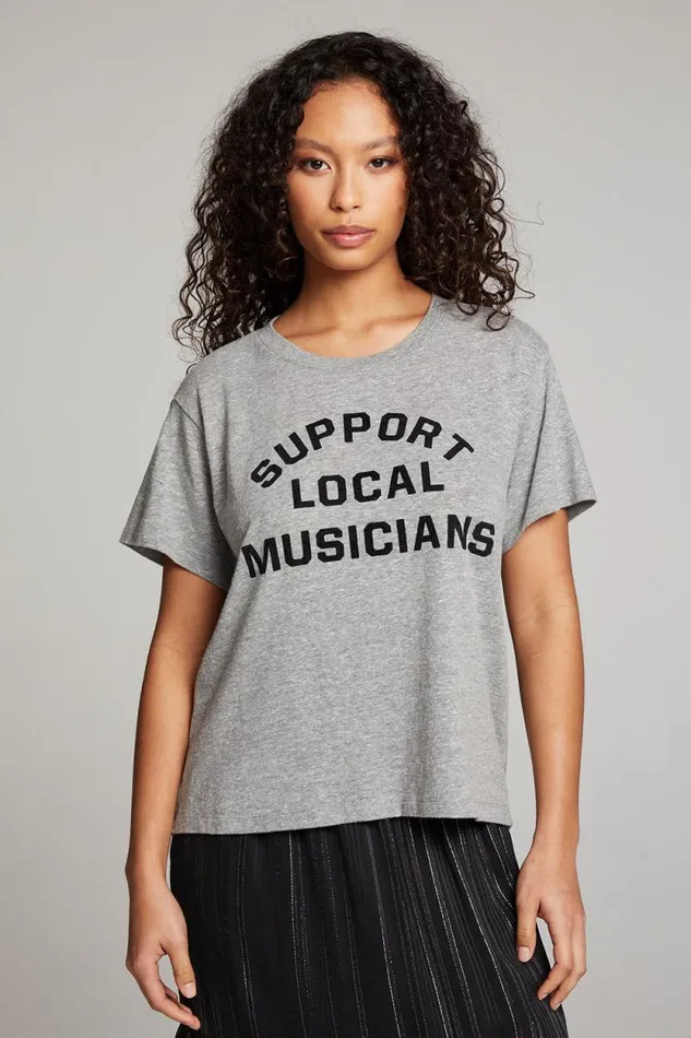 Womens Chaser Brand Tops Support Local Musicians Tee
