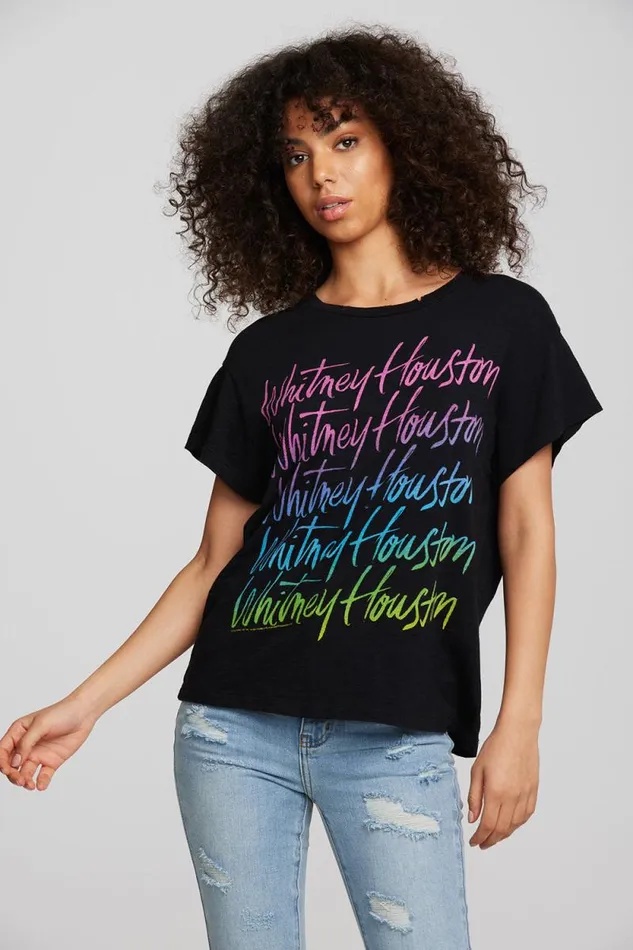 Womens Chaser Brand Tops Whitney Houston 8211 Gradient Script