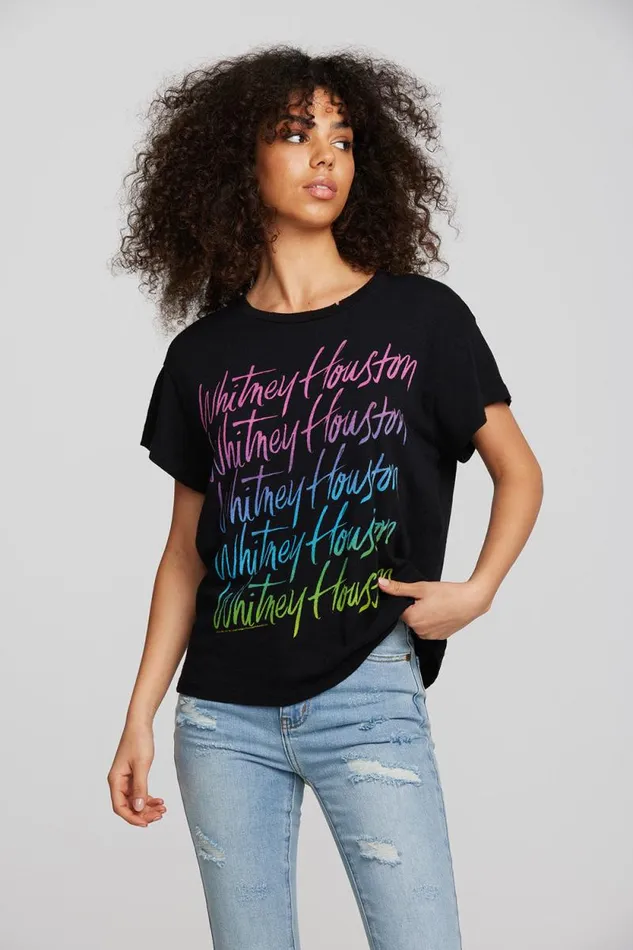 Womens Chaser Brand Tops Whitney Houston 8211 Gradient Script