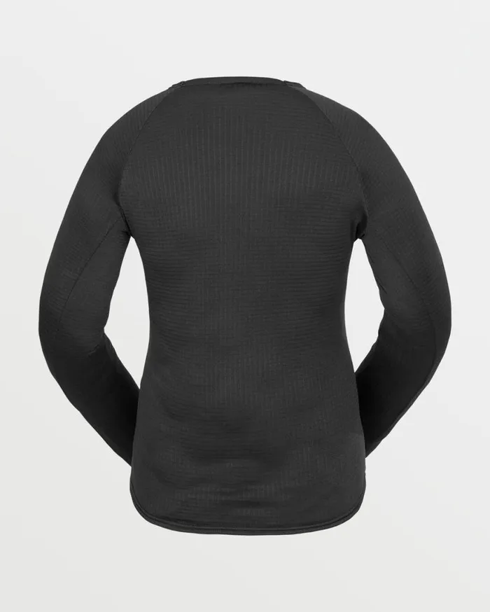 Womens Gridlock Crew Fleece 8211 Black Womens Volcom Layering