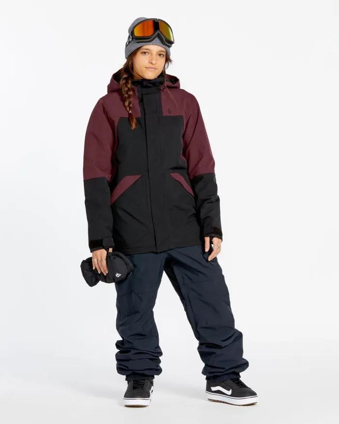 Womens Shelter 3D Stretch Jacket 8211 Burgundy Womens Volcom Jackets