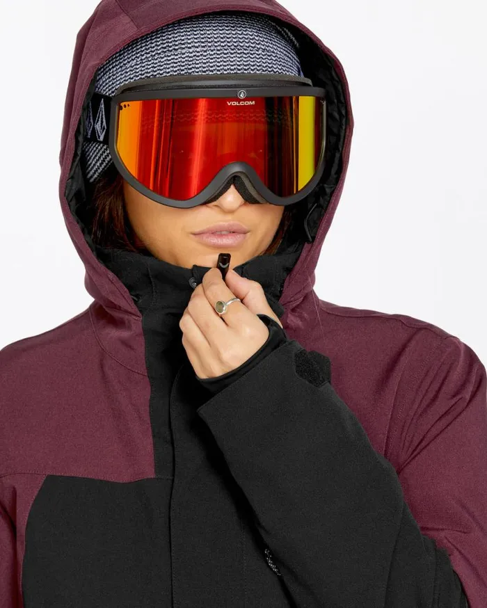 Womens Shelter 3D Stretch Jacket 8211 Burgundy Womens Volcom Jackets