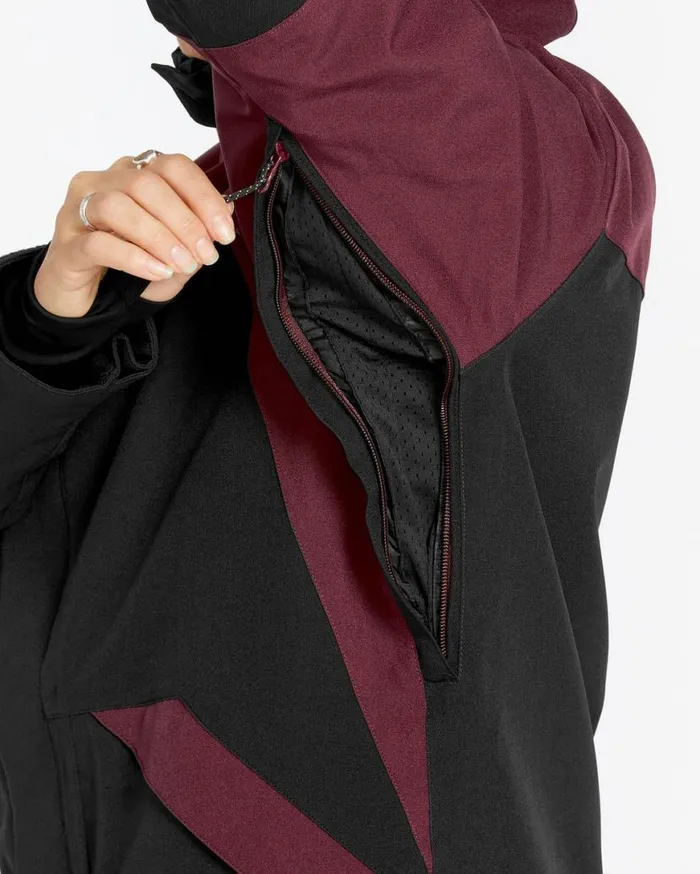 Womens Shelter 3D Stretch Jacket 8211 Burgundy Womens Volcom Jackets