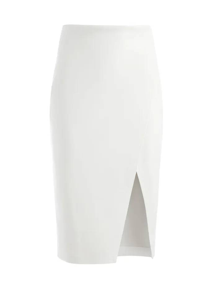 Womens Skirts Alice Olivia Siobhan Front Wrap Midi Skirt Ecru