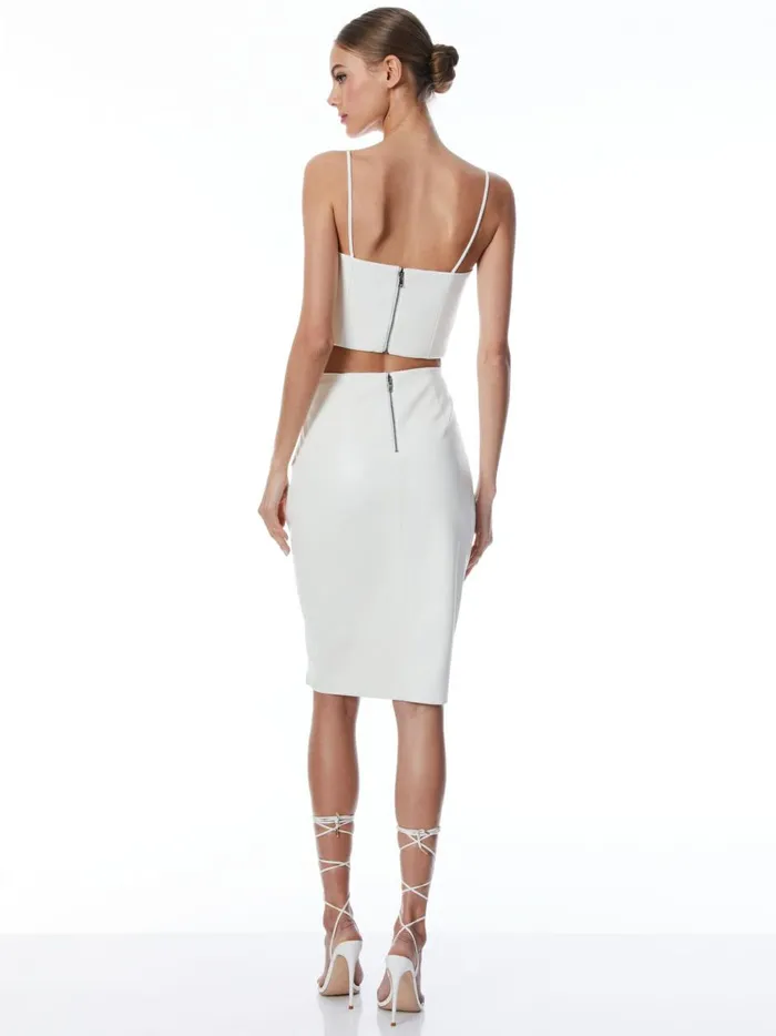 Womens Skirts Alice Olivia Siobhan Front Wrap Midi Skirt Ecru