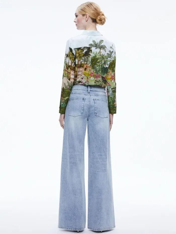 Womens Tops Alice Olivia Willa Placket Top Couture Palace
