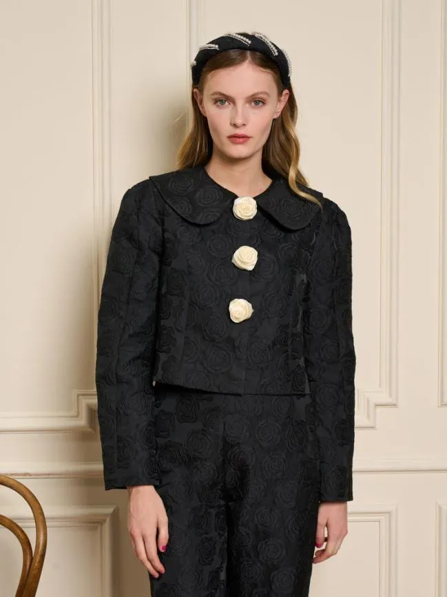 Womenswear Cheri Rose Jacquard Jacket Ink Black Sister Jane