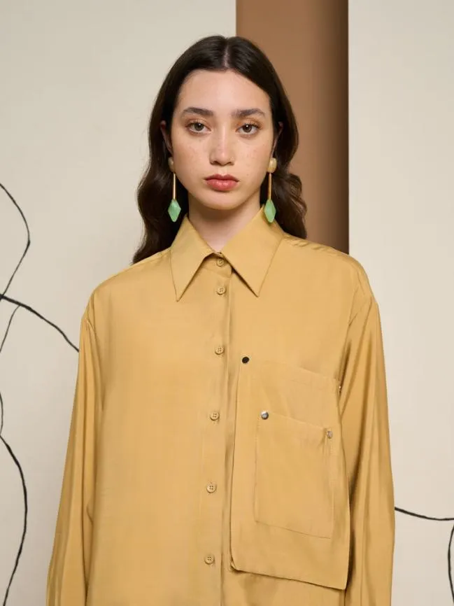 Womenswear Ghospell Kiri Stud Shirt Cream Gold Sister Jane Womenswear Ghospell Kiri Stud Shirt Cream Gold Sister Jane