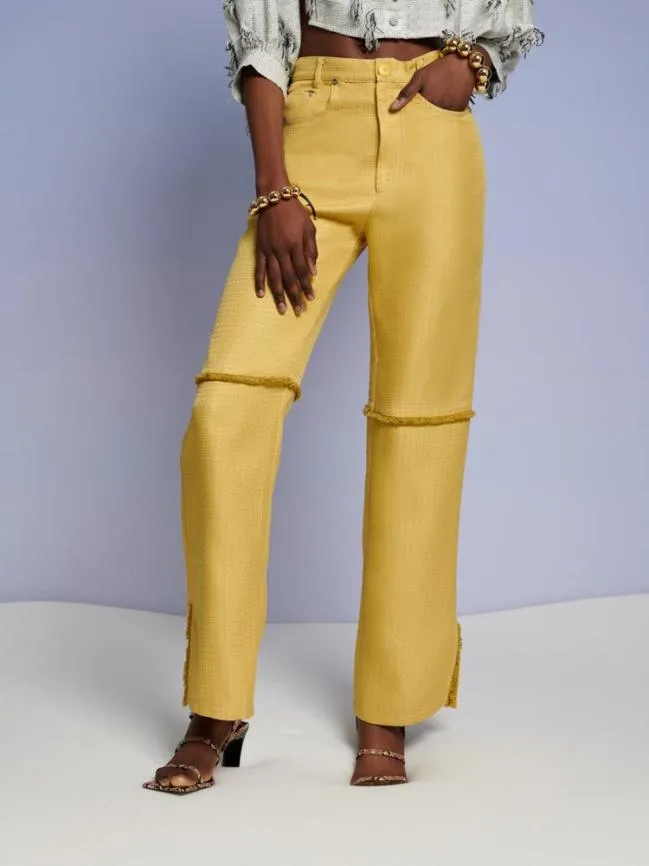 Womenswear Ghospell Priya Fray Trousers Mustard Yellow Sister Jane