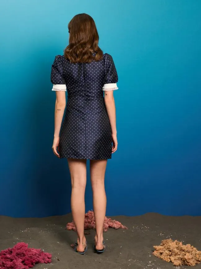 Womenswear Laguna Jacquard Mini Dress Navy Blue Sister Jane