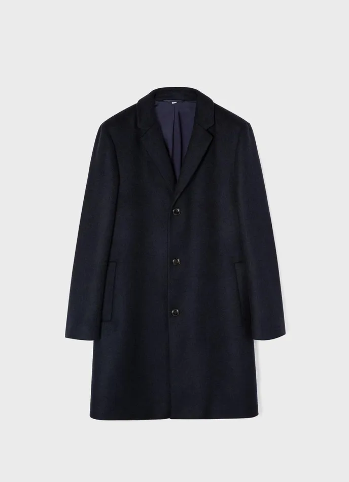 Wool Cashmere Overcoat Navy Men SUNSPEL Jackets and Coats