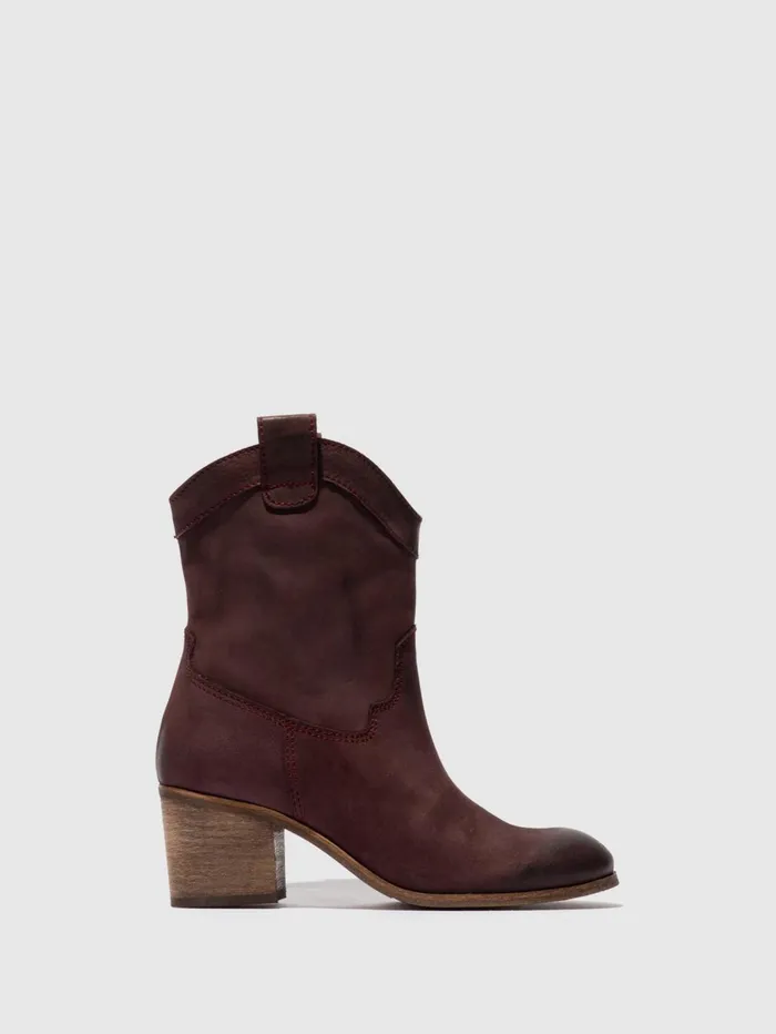 Zip Up Ankle Boots DAXI166FLY BURGUNDY Women Fly London Ankle Boots